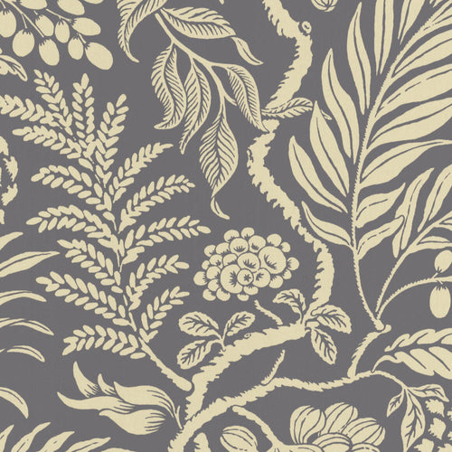Cornucopia Wallpaper White on Grey Background, made in Sweden, rotary printed
